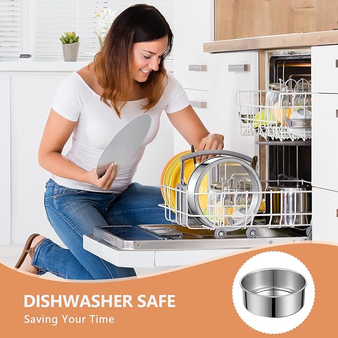 9 Inch Cake Pan, Removable Bottom & Easy Releasing, Leakproof & Nonstick Round Cake Pan, 304 Stainless Steel Cake Baking Pans, Non-Toxic & Healthy, Dishwasher Safe