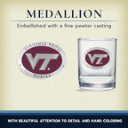 Heritage Pewter Virginia Tech Double Old Fashion | Double Rocks Glass 14 OZ for Liquor | Expertly Crafted Pewter Glass