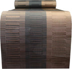 PIGCHCY Elegant Placemats with Matching Table Runner,Washable Durable Plastic Placemats for Dining Table Sets(6pcs Placemats+1pcs Table Runner, Brown)