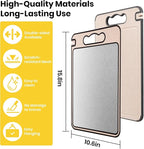 2-IN-1 Titanium Cutting Board for Kitchen Pure Titanium and Wheat Straw PP Scratch-Resistant 15.8x10.6 Inch, (Beige Titanium)