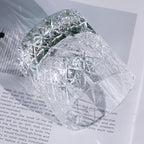 KAMMAK Crystal Whiskey Glass Set of 2, 7.44 oz (220ml) Old Fashioned Tumbler with Delicate Rim & Thick Stable Base, Hand Blown Lead-Free Barware for Scotch, Bourbon, Cocktail, 12-Facet