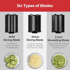 Electric Cheese Grater, Salad Maker With 6 Different Shapes of Blades, 250W Electric Slicer Shredder, Electric Salad Machine for Cheeses, Fruits, Vegetables