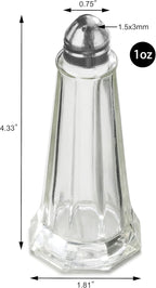 New Star Foodservice 22407 Glass Tower Salt and Pepper Shaker with Stainless Steel Top, 1-Ounce, Set of 12