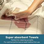 MEEMA Kitchen Towels and Dishcloths Sets of 4 | Large 18 x 28 Inch | Upcycled Cotton Tea Towel | Super Absorbent Cotton Dish Towels for Kitchen | Sage Green Stripes | Hand Towels