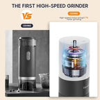 First Grind-While-Charging Rechargeable Coffee Grinder, 1.7X Faster Grinding with Portable Electric Burr Coffee Grinder with 38 Adjustable Grind Settings (CERAMIC BURR - Black)