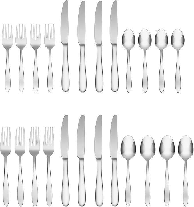 Oneida Mooncrest 20-Piece Flatware Set, Service for 4, Silver
