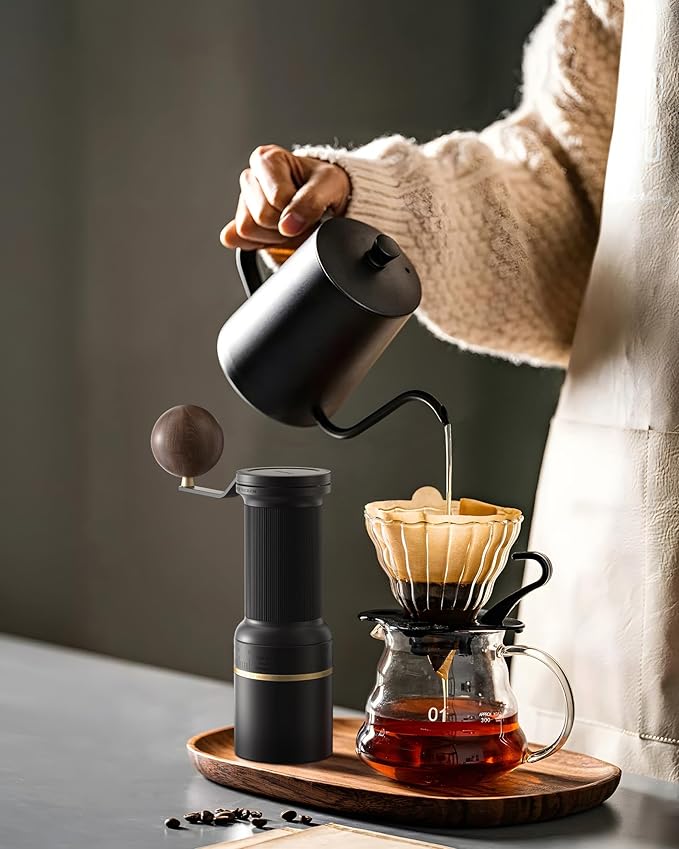 Cocinare ESSENCE GO B38 Ultra Manual Coffee Grinder – with Carrying Case Hand Grinder Capacity 30g, GhostEdge Ultra Burr & 80 Grind Settings, Perfect for Pour-over, Espresso, Cold Brew (Black)