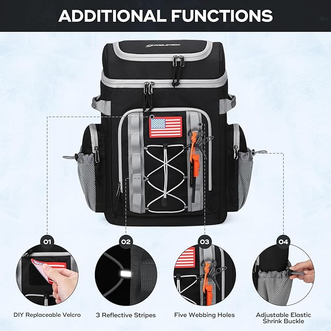 Maelstrom Backpack Cooler,Soft Lightweight Leakproof Cooler Backpack,35 Can Insulated Cooler Bag,Keeps 35 Cans Hot/Cold for Up to 16 Hours,Waterproof Lunch Bag for Men Women-Black
