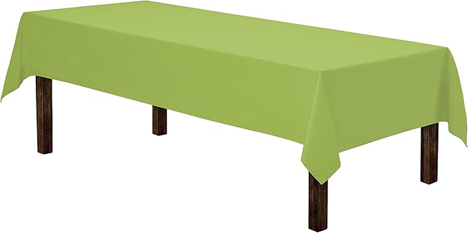 Gee Di Moda Rectangle Tablecloth - 60 x 126 Inch Apple Green Table Cloth for 8 Foot Rectangle Table - Heavy Duty Washable Fabric - for 8 Ft Buffet Table, Holiday Party, Dinner, Wedding & Baby Shower