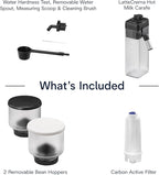 De'Longhi Rivelia Automatic Espresso Machine with Grinder & Milk Frother – All-in-One Coffee Maker, Hot & Iced Latte, Cappuccino, Bean Switch System, Burr Grinder, Compact Italian Design, White