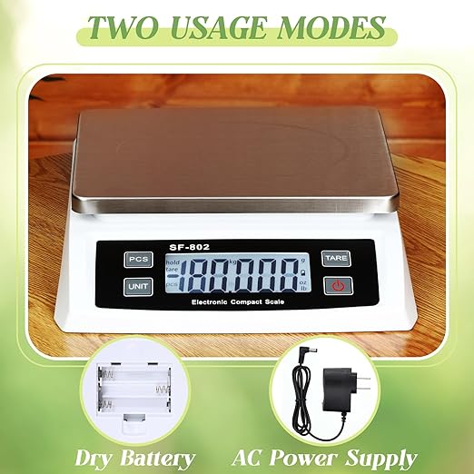 Large Digital Kitchen Scale 66LB 30kg Commercial Food Scale Stainless Bread Scale with LCD Display Commercial Weighing Devices for Baking Cooking(Silver)