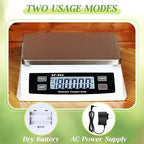 Large Digital Kitchen Scale 66LB 30kg Commercial Food Scale Stainless Bread Scale with LCD Display Commercial Weighing Devices for Baking Cooking(Silver)