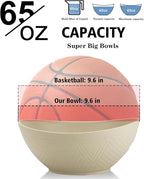 65oz Big Wheat Straw Bowls - Large Salad Bowls set of 6 - Unbreakable Serving Bowl Sets - Microwave & Dishwasher Safe Bowl Sets for Cereal,Salad,Fruit - Beige