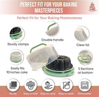 10 inch Bundte Cake Pan Nonstick with 12in Cake Carrier for Easy Transportation - Premium Fluted Cake Pans For Oven, Cake Mold, Moldes para Gelatinas