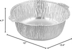 Foil Lux 5.6 Quart Pans And Lids, 100 Disposable Pots With Lids - Oven-Ready, Stove Compatible, Aluminum Foil Baking Pans, Freezable, For Outdoor Camping, Vacation, Picnic, And More - Restaurantware