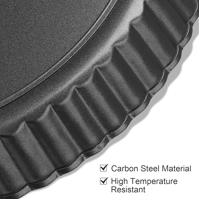 9 Inch Fluted Tart Pan Fruit Pie Pans With Removable Base Nonstick Coating Tarts Molds for Baking Supply For Pizza Tartlet Cake Quiche