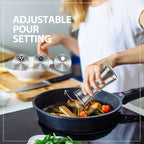 Salt and Pepper Shakers by Aelga - Salt Shaker with Adjustable Pour Holes for Himalayan, Kosher