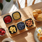 5 oz Soy Sauce Dishes, 6 Pack Wheat Straw Small Dipping Bowls, Sauce Dish, Small Dip Bowls for Side Dishes, Condiment, Appetizer, Snack (Black)