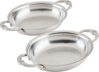 Hestan OvenBond Provisions - Oval au Gratin Dishes Stainless Steel, Set of 2, (13 Ounce), Small (6.5" x 5.5")