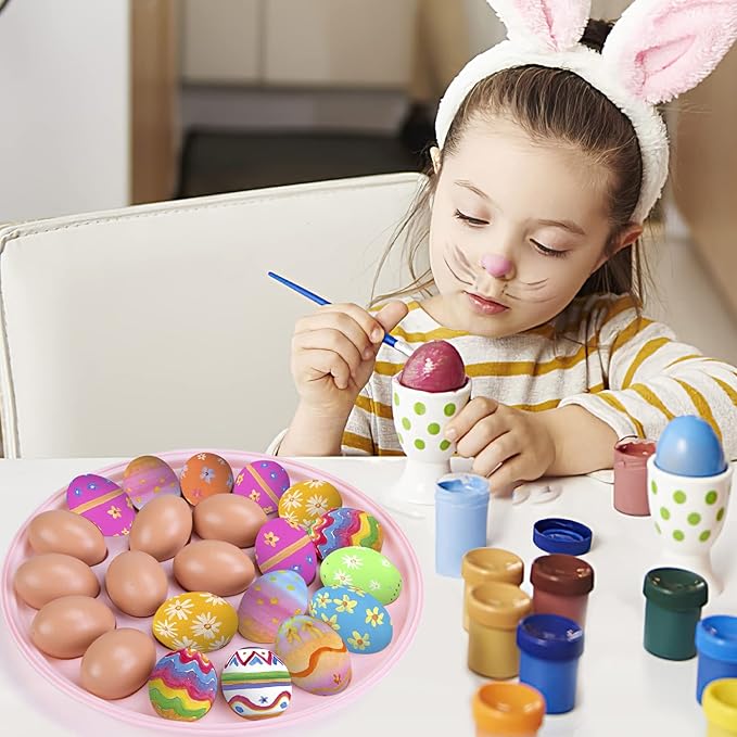 HANSGO Deviled Egg Containers with Lid, Deviled Egg Platter Carrier Holder Trays with 22 Slots for Holiday Party and Home Kitchen, Pink