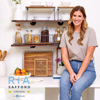 iDesign Ria Safford Collection Acacia Wood and Wire Three Organizer, 12" x 8.5" x 5", 3 Tier Spice Rack