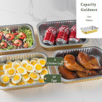 11"x 8" Sturdy Aluminum Foil Pans + Lids (20 Packs), 2X Thicker Heavy Duty for Oven, Grill, Microwavable Cooking Baking, Reusable Freezable Dishwasherable Disposable Foil Pan, 74oz