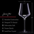 Gabriel-Glas StandArt Crystal Wine Glasses, Set of 4 with Gift Boxes - Premium, Universal Wine Glass for Red and White Wine - Dishwasher Safe, Lead-Free, 16 oz.