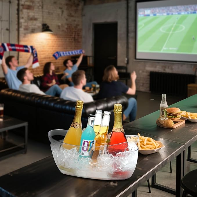 KITHELP 2 PCS Ice Buckets for Parties, 5.5L Ice Bucket with Scoops and Metal Wine Bottle Opener, Mimosa Bar Supplies Beverage Tub for Champagne, Beer, Cocktail