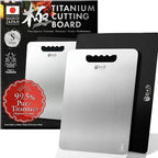 Titanium Cutting Board | 99.5% Pure Japanese Titanium | Non-Toxic | Lightweight & Dishwasher Safe | S Size | Made in Japan | With Non-Slip Mat | For Kitchen & Camping Use