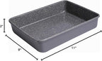casaWare 11 x 9 x 2-inch Toaster Oven Ultimate Series Commercial Weight Ceramic Non-Stick Coating Baking Pan (Silver Granite)