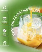 40 Pcak Plastic Stemless Wine cocktail Whiskey Champagne Glasses, 12 Oz Disposable Clear Unbreakable Cups for Party Bars Wedding Tasting (Diamond-shaped)