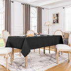Softalker Rectangle Tablecloth, Waterproof & Stain Resistant Square Table Cloths Wrinkle Free Fabric Washable 210GSM Polyester Table Cover for Dining/Party/Outdoor - 54 x 54 inch,Black