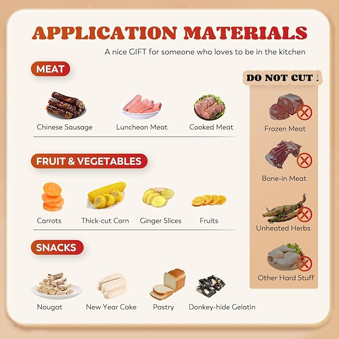 Moongiantgo Biltong Slicer Jerky Slicer Cutter with Built-in Knife Sharpener Detachable Knife Rubber Wood Base for Beef Jerky Deli Delicatessen Bacon Hard Fruits Vegetables Herb Ginseng Pastry