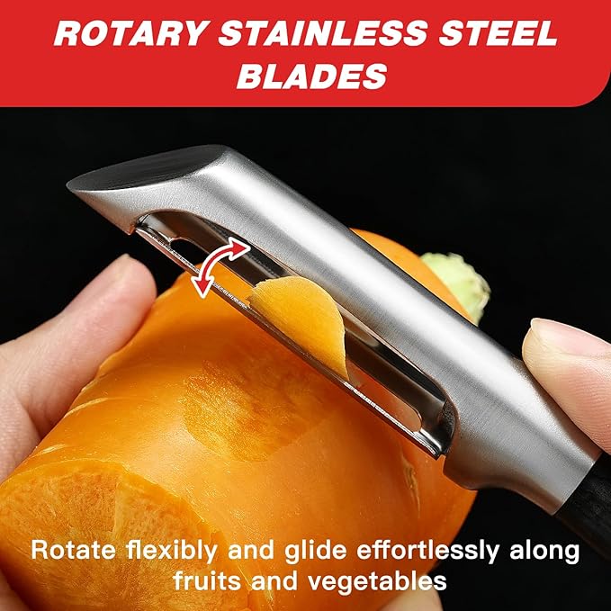 304 Stainless Steel Multi-Function Kitchen Peeler - With Solid Wood Handle, Sharp & Durable Blade, Effortlessly Peels Vegetables and Fruits, Essential Kitchen Tool