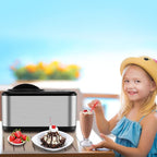 KUMIO 1.6-Quart Ice Cream Maker with Compressor, No Pre-Freezing, 4 Modes Ice Cream Maker Machine with LCD Display, Timer, Automatic Gelato & Yogurt Machine, Stainless Steel