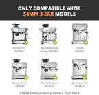 54mm Bottomless Portafilter with 3 Ear, Barista Espresso Portafilter with Stainless Steel Basket and Rosewood Handle, Compatible with Breville 54mm Espresso Machines (Black Rosewood)