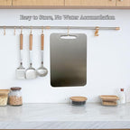 Titanium Cutting Boards for Kitchen Double Sided Pure Titanium Cutting Board with Handle, Suitable for Meat, Vegetables, and Fruits，Metal Cutting Board Lightweight and Easy to Clean (13.3 x 9)