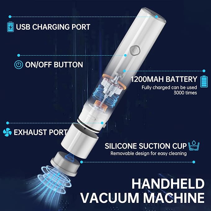 Handheld Vacuum Sealer for Food with 22 Reusable Sous Vide Bags, Compact Cordless Sealer Machine for Travel, Fresh & Save Meal Prep
