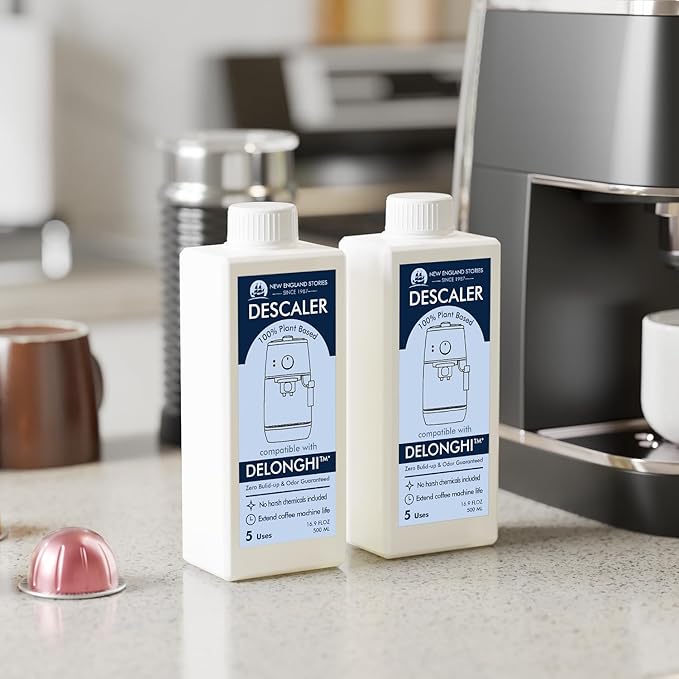 10 Uses DeLonghi Compatible Descaling Solution, Specially Designed to Clean Delonghi Coffee Machines and Maker - 33.8oz Espresso Coffee Maker Cleaner, Coffee Pot Cleaning Limescale Remover
