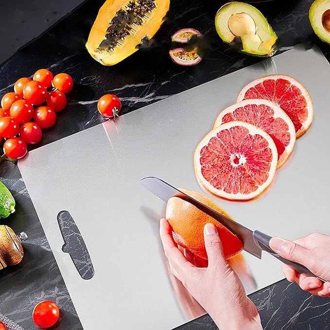 Titanium Cutting Board, New Titanium Cutting Board, Top, 100% Pure Titanium Cutting Boards for Kitchen, Healthy Premium Dual-Sided Chopping Board for Fruit, Meat, Vegetable. (Medium - 14" x 10")