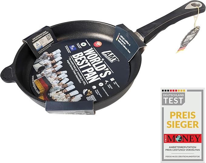 AMT Gastroguss The World´S [.] Frying pan Induction, Diameter 24 cm, Height 5 cm, cast Aluminium (Aluminium), Lotan® Non-Stick Coating for Fat-Free-Frying, AMZN-I-524-US