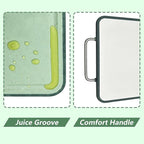 Stainless Steel Cutting Board, Cutting Boards for Kitchen, Stainless Steel/Wheat Straw PP Large Cutting Board with Juice Groove for Meat, Vegetables,Fruits (16 ×11×1 Inches)