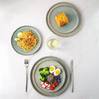 AmorArc Dinner Plates Set of 6, 10.5 Inch Reactive Glaze Ceramic Plates Set, Microwave, Dishwasher Safe, Scratch Resistant, Modern Large Dinnerware Dishes Set Kitchen Stoneware Plates