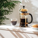 Bodum 34oz Chambord French Press Coffee Maker, High-Heat Borosilicate Glass, Gold – Made in Portugal