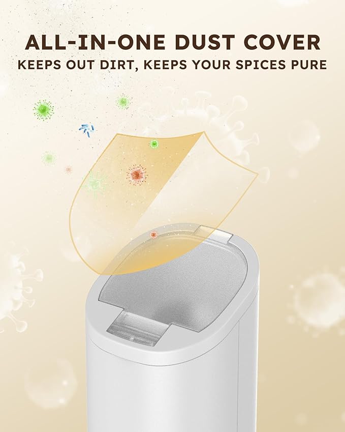 Sangcon Gravity Electric Salt and Pepper Grinder Set Rechargeable with Dust Cover, Large Capacity, Adjustable Coarseness, LED Light, One Hand Automatic Salt Pepper Shaker Set Mill, House Warming Gifts