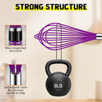 HOTEC 4 Pieces Silicone Whisks Set, Wire Balloon Whisks Egg Beater, Non-slip Handle Whisk for Non-stick Cookware Perfect for Cooking, Stirring, Beating and Blending (Purple)