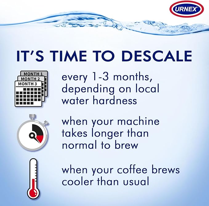 Urnex Dezcal Coffee and Espresso Machine Descaler Activated Scale Remover - 900g Bottle - Fast Effective Descaling Of Boilers and Heating Elements Faucets Spray Heads Milk Systems