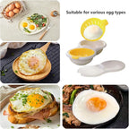 Microwave Egg Poacher,2 Cavity Eggs Poacher, Microwave egg cooker with Lid,Double Layer Microwave Boiled Eggs Maker for Egg McMuffin Hamburg Breakfast Sandwiches,Easy to cook and clean (yellow)