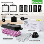 12 in 1 Vegetable Chopper Spiralizer Mandoline Slicer, Dicer Shredder Julienne Food Veggie Onion Chopper Cheese Grater with Container Salad Cutter Multi All-in-1 Kitchen Gadgets & Home Essentials