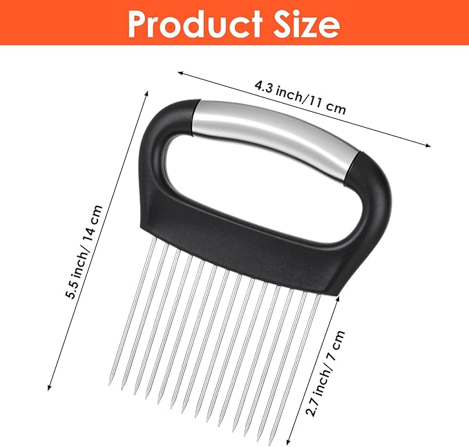 Onion Slicer Holder Large Onion Cutter Vegetable Chopper Kitchen Food Slicer Practical Meat Tenderizer Tool Stainless Steel Tomato Slicers for Slicing Onions Kiwifruit Tomato Avocados Eggs Lemon Meat